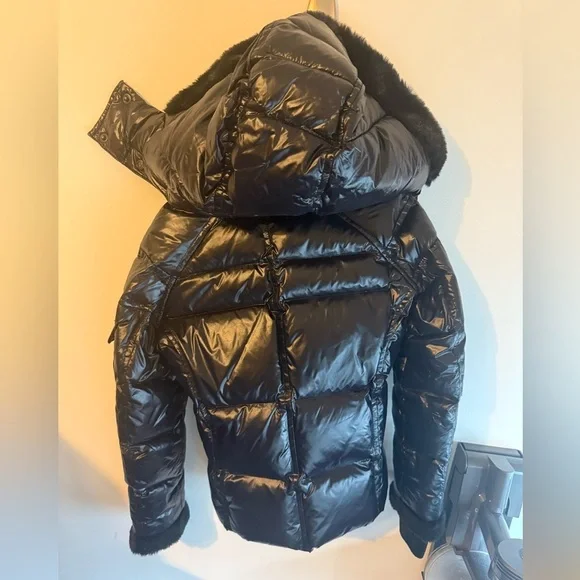 S13 little girls callie faux jacket with hood black size 6 - Picture 5 of 7